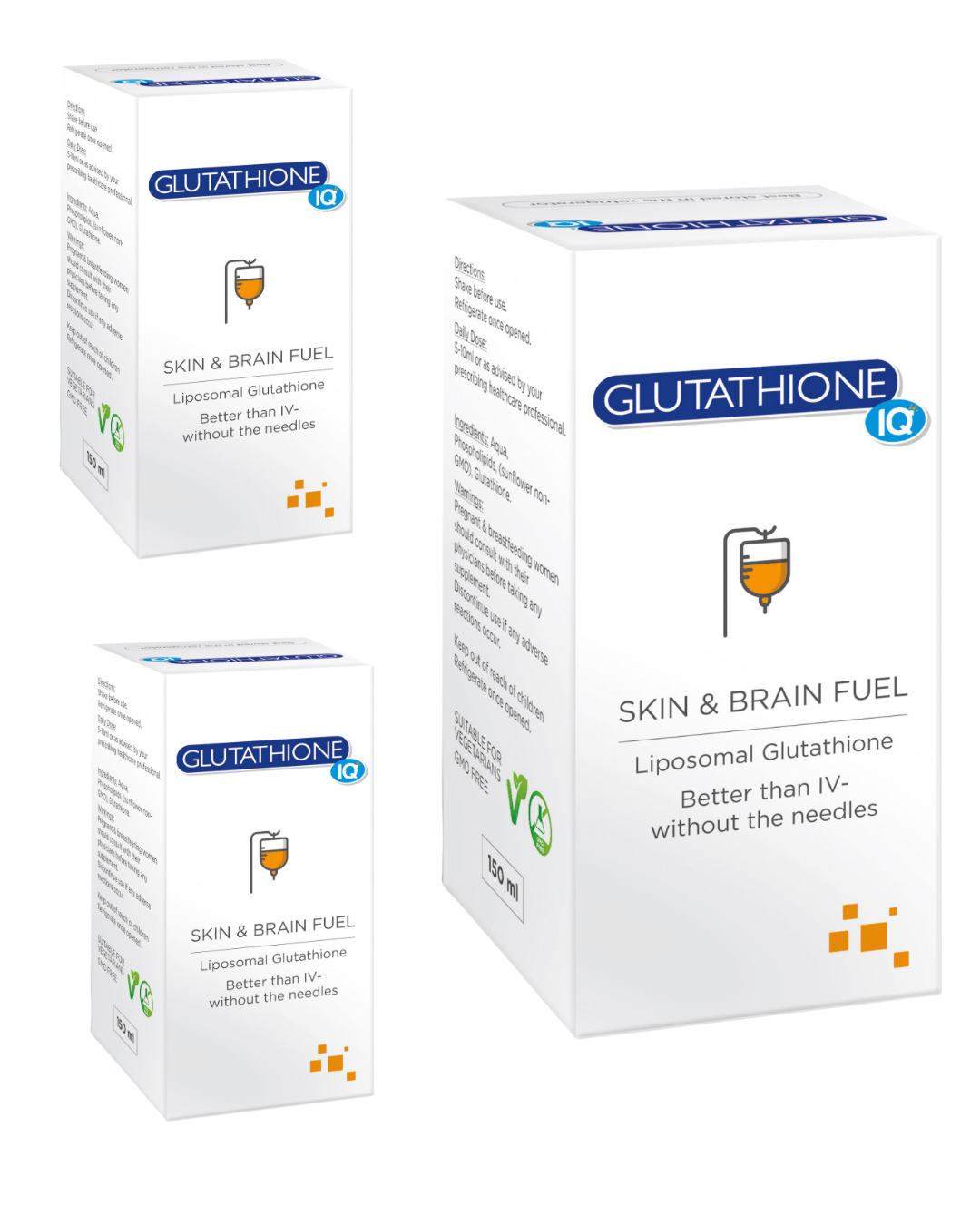 Glutathione IQ Triple Pack (3 x 150ml) NEW Even Better Forumlation